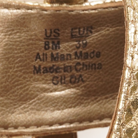 Sam Edelman Gold Strappy Shoes Size 8 - Picture 9 of 9